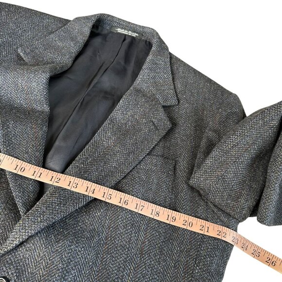 Vintage Barrington Wool Blazer 42S Charcoal Gray Herringbone Sport Coat - Picture 8 of 8